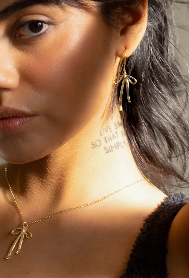 Bad to the Bow Earrings - Gold